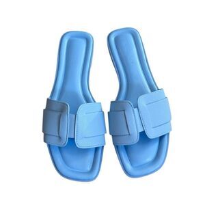 Primark Women's Baby Blue Slip On Sandals Size 7 (Run Big)